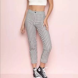 Brandy Melville  gray/white striped Tilden pants